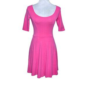 NWT H&M Casual Bright Pink Midi Dress Sz XS